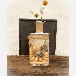 Glasvase med pskemotiv