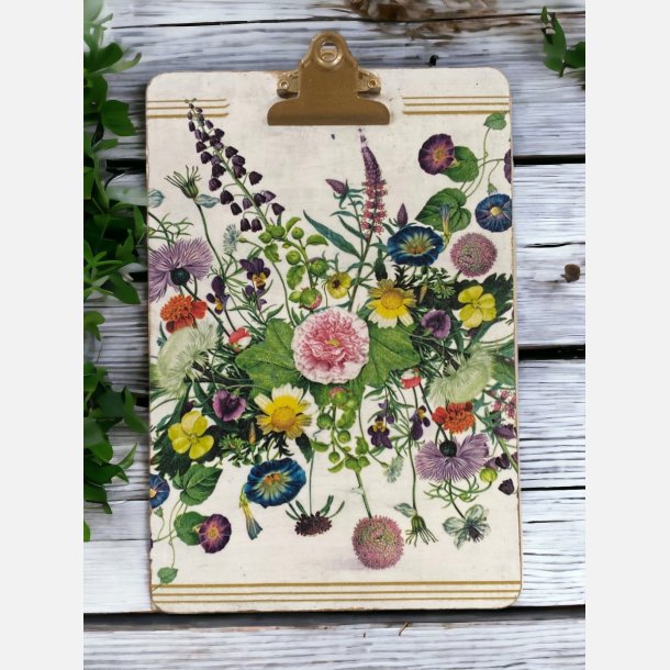 Clipboard decoupage multifarvede blomster