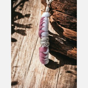 Armb�nd, Paracord, Hvid/Lyser�d m. hjerte