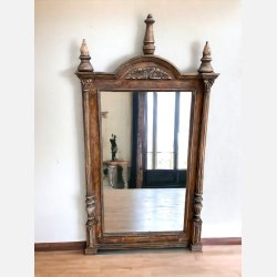 Stort retro spejl med udsk�ringer