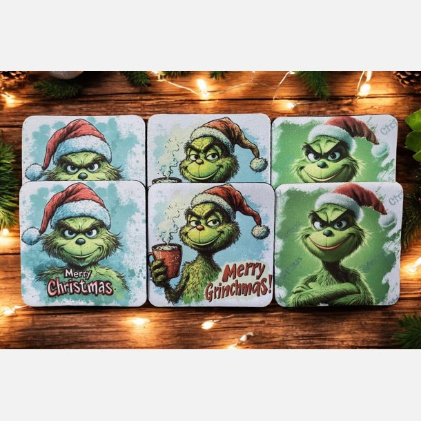 Coasters/Glasbrikker "Grinch"