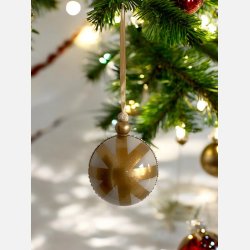 Julekugle "hvid/guld"