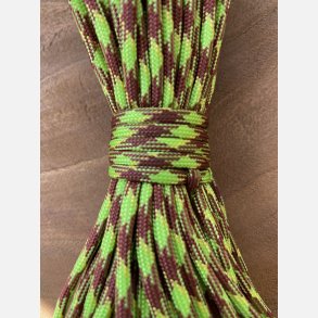 Paracord 550 Type III - Brun/Lime
