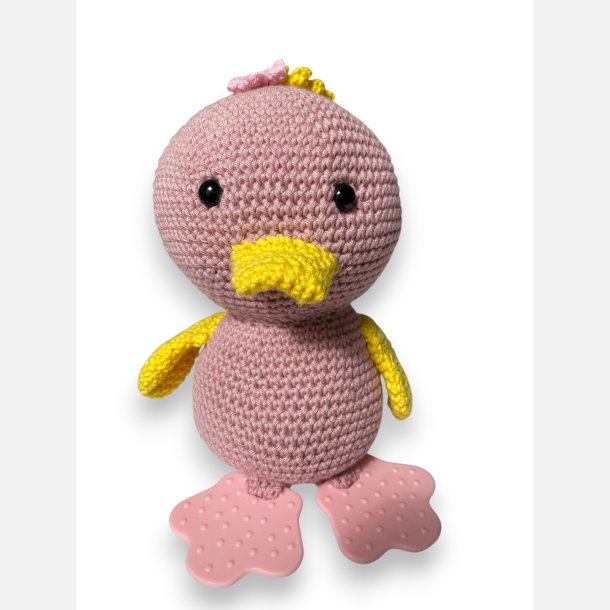 Hklet Baby lling med bidefdder og rasle, ROSA