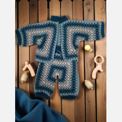 Baby s�t Cardigan og buks (4-6 mdr.), dreng