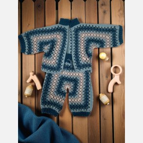 Baby st Cardigan og buks (4-6 mdr.), dreng