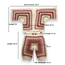 Baby s�t Cardigan og buks, (4-6 mdr.) Pige
