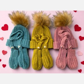 Hue og vante-st baby (0-1 md.)