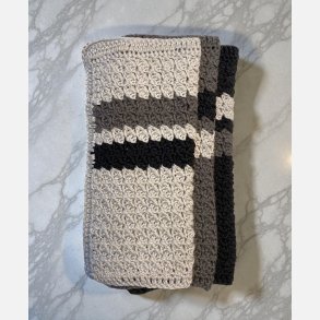 H�ndlavede Karklude/Vaskeklude 3-pak, Sort/Lysegr�/M�rkegr�