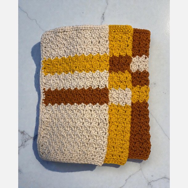 H�ndlavede Karklude/Vaskeklude 3-pak, Rust/Karry/Beige