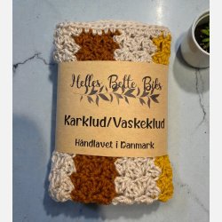 H�ndlavede Karklude/Vaskeklude 3-pak, Rust/Karry/Beige