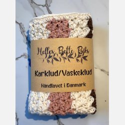 A.H�ndlavede Karklude/Vaskeklude 3-pak, Offwhite/Brun/Rosa