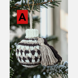 H�klet julekugle Brun/Sand/Offwhite, 2 varianter