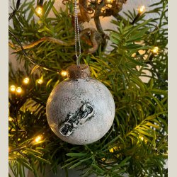 Julekugle "Hvid/gr�n"