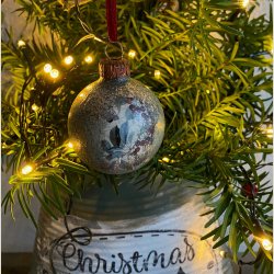 Julekugle "Antik Gr�n/Guld"