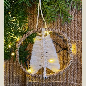 Juletr i ring - Off white