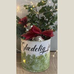 D�se til udend�rspynt m. mos