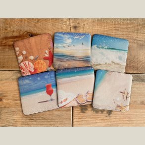 Coasters/Glasbrikker - 6 stk. 