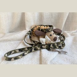 S�T m. hundeline + halsb�nd "Mocca" 