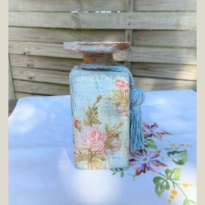 Blok lysestage, petrol/bl�, stor