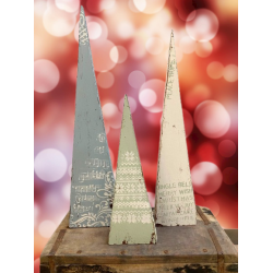 Juletr�er - Bl�/gr�n/offwhite s�t � 3 stk