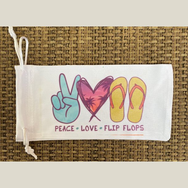 Brilleetui "Peace - Love - Flip Flops"