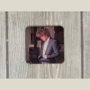 Coasters/Glasbrikker, firk. 9 cm x 6 stk. - Til eget design/motiv