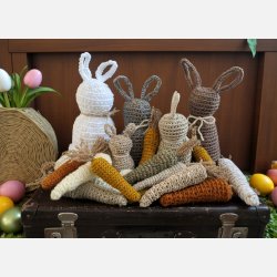 A.H�klet p�skehare, jute/natur