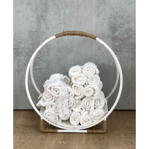 Metal holder rund hvid